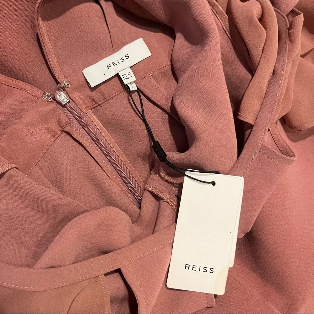 NWT REISS Scarlet Chiffon Rosewater Flutter Sleeve Jumpsuit Romper - Picture 10 of 11